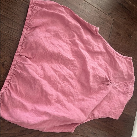 Cloth & Stone Half Placket Linen Blend Tank Top Vintage Berry Pink Small - Picture 8 of 8